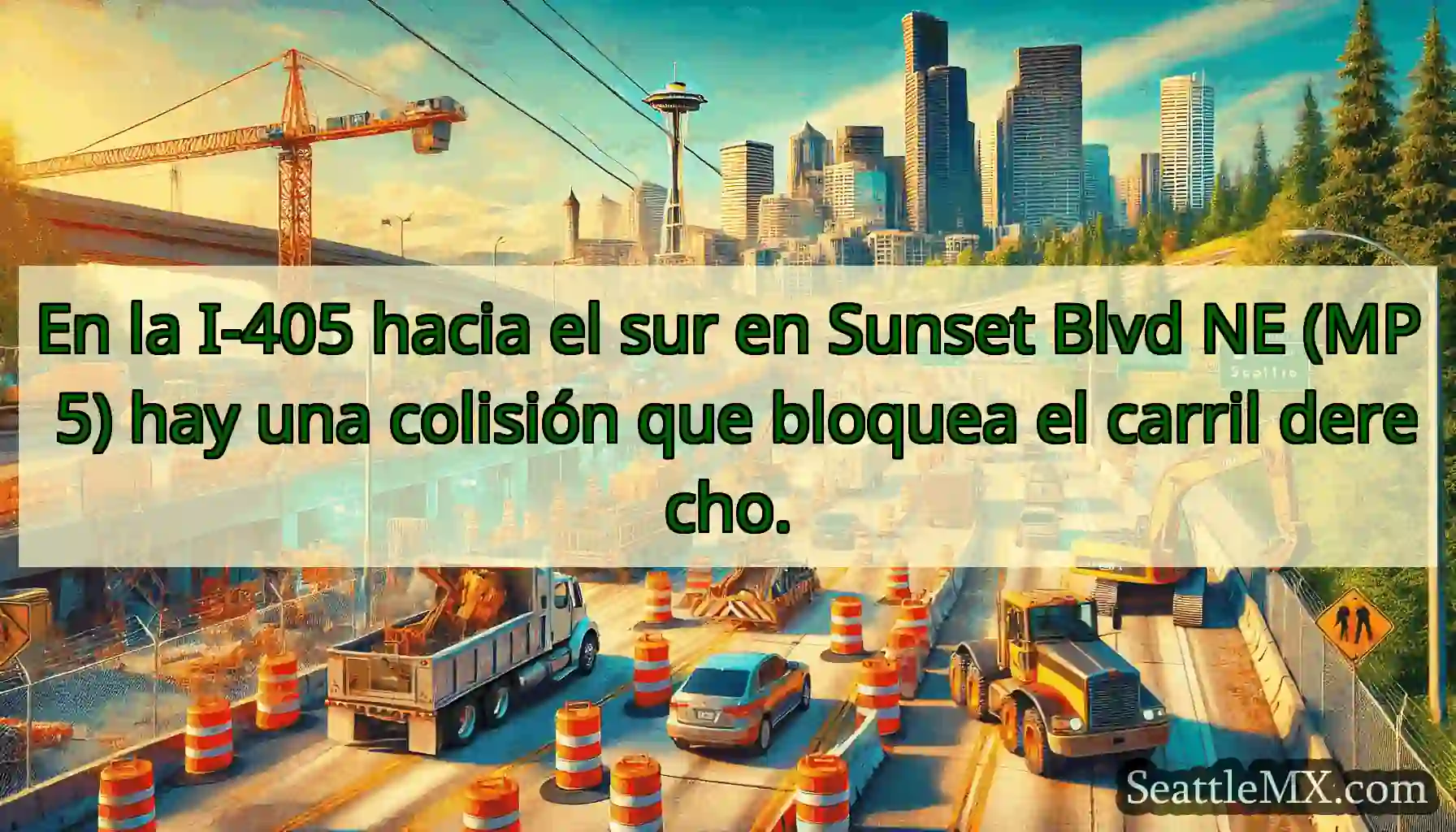 En la I-405 hacia el sur en Sunset Blvd NE (MP 5)