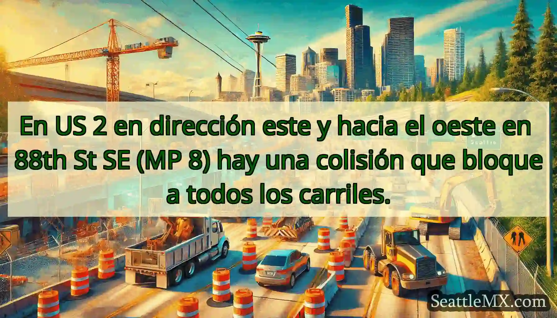 En US 2 en dirección este y hacia el oeste en