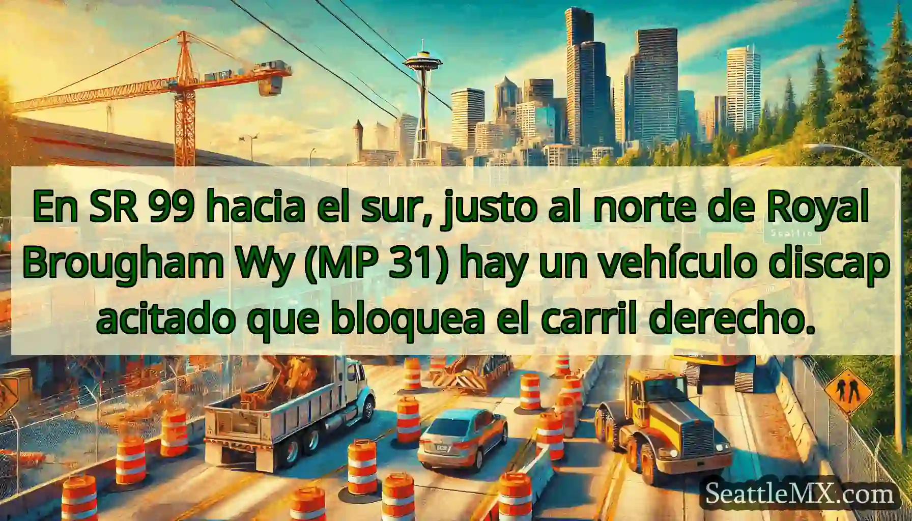 En SR 99 hacia el sur, justo al norte de Royal