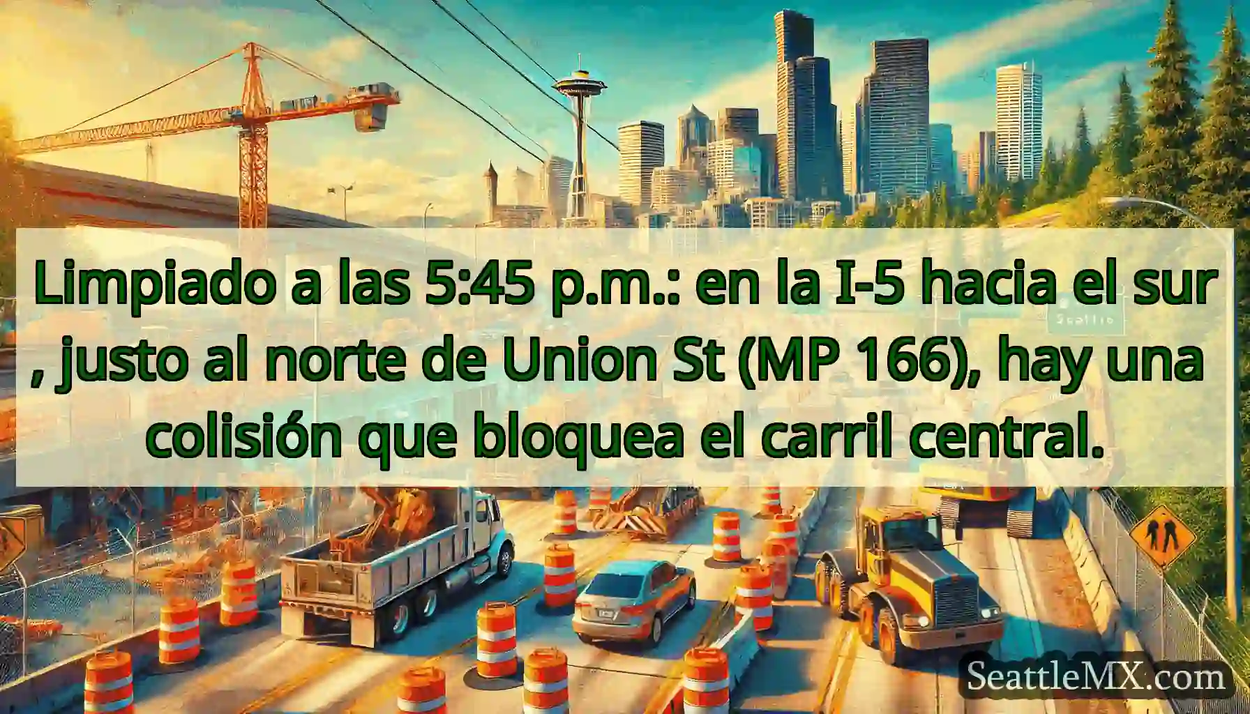 Limpiado a las 5:45 p.m.: en la I-5 hacia el sur,