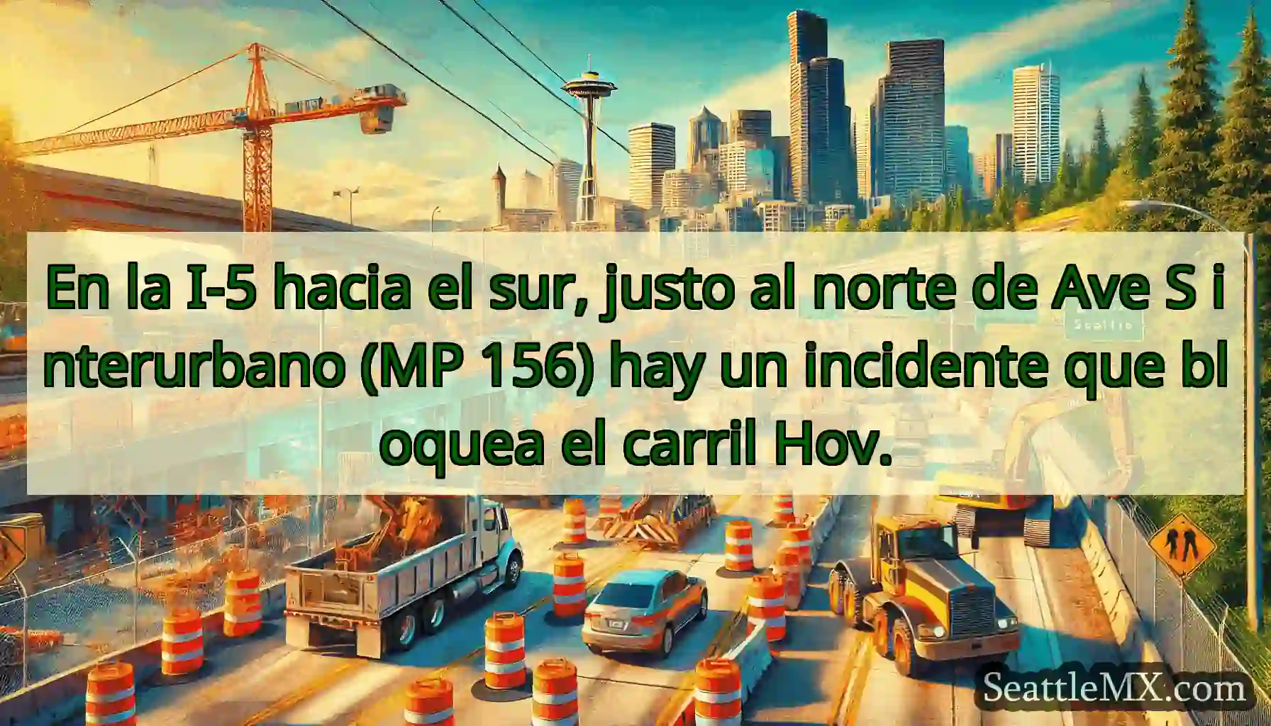 En la I-5 hacia el sur, justo al norte de Ave S