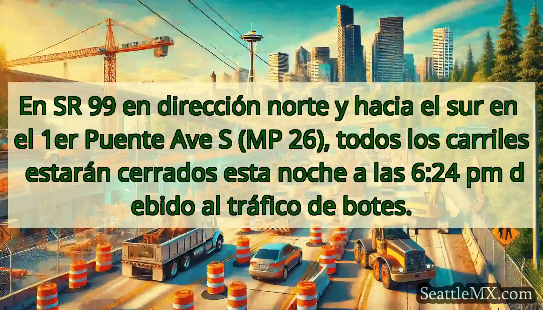 En SR 99 en dirección norte y hacia el sur en el