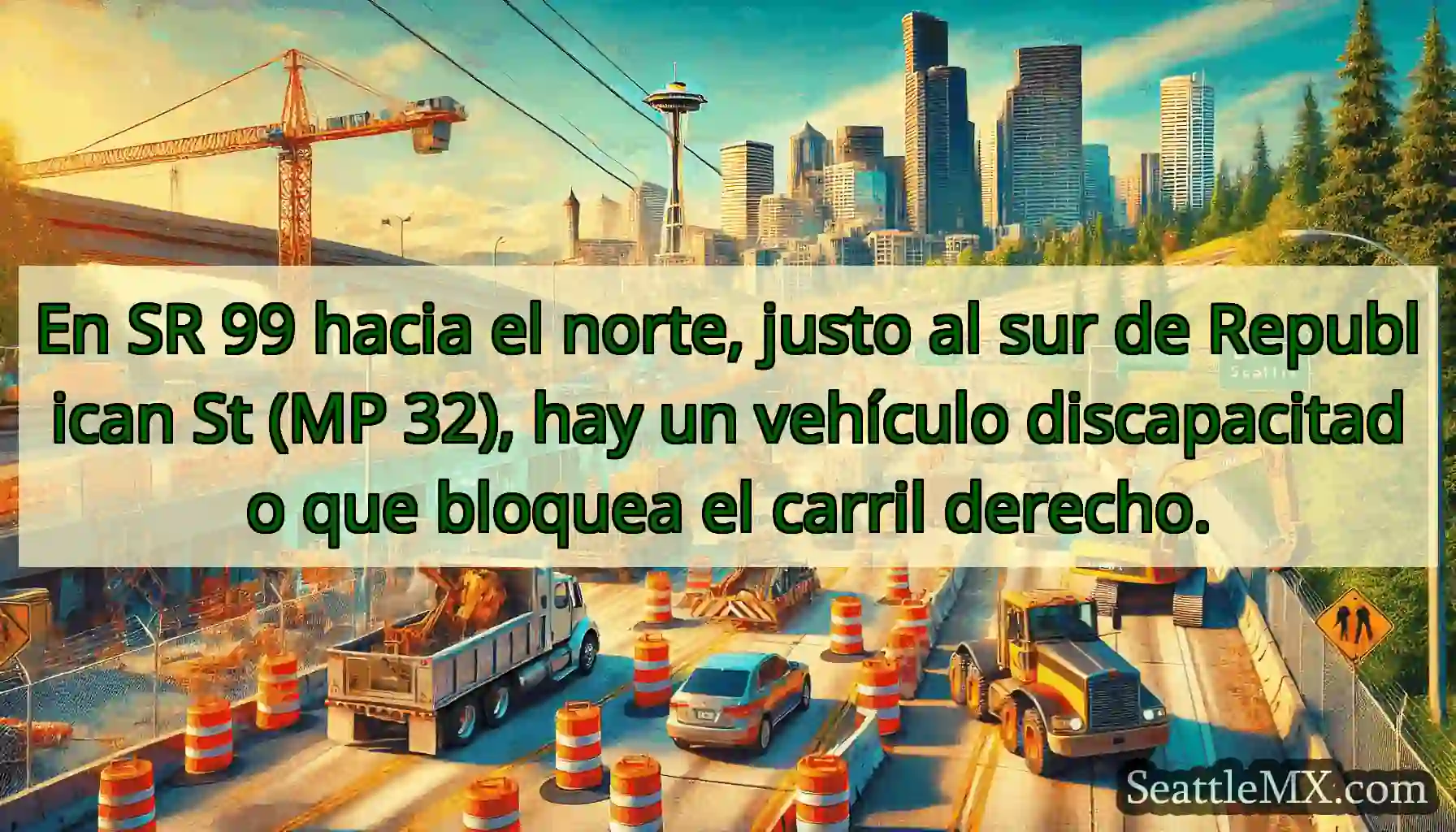 En SR 99 hacia el norte, justo al sur de