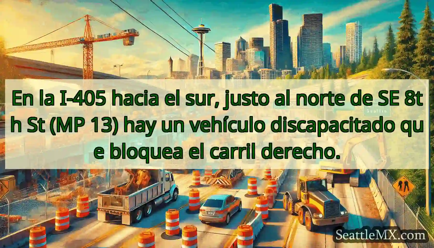 En la I-405 hacia el sur, justo al norte de SE