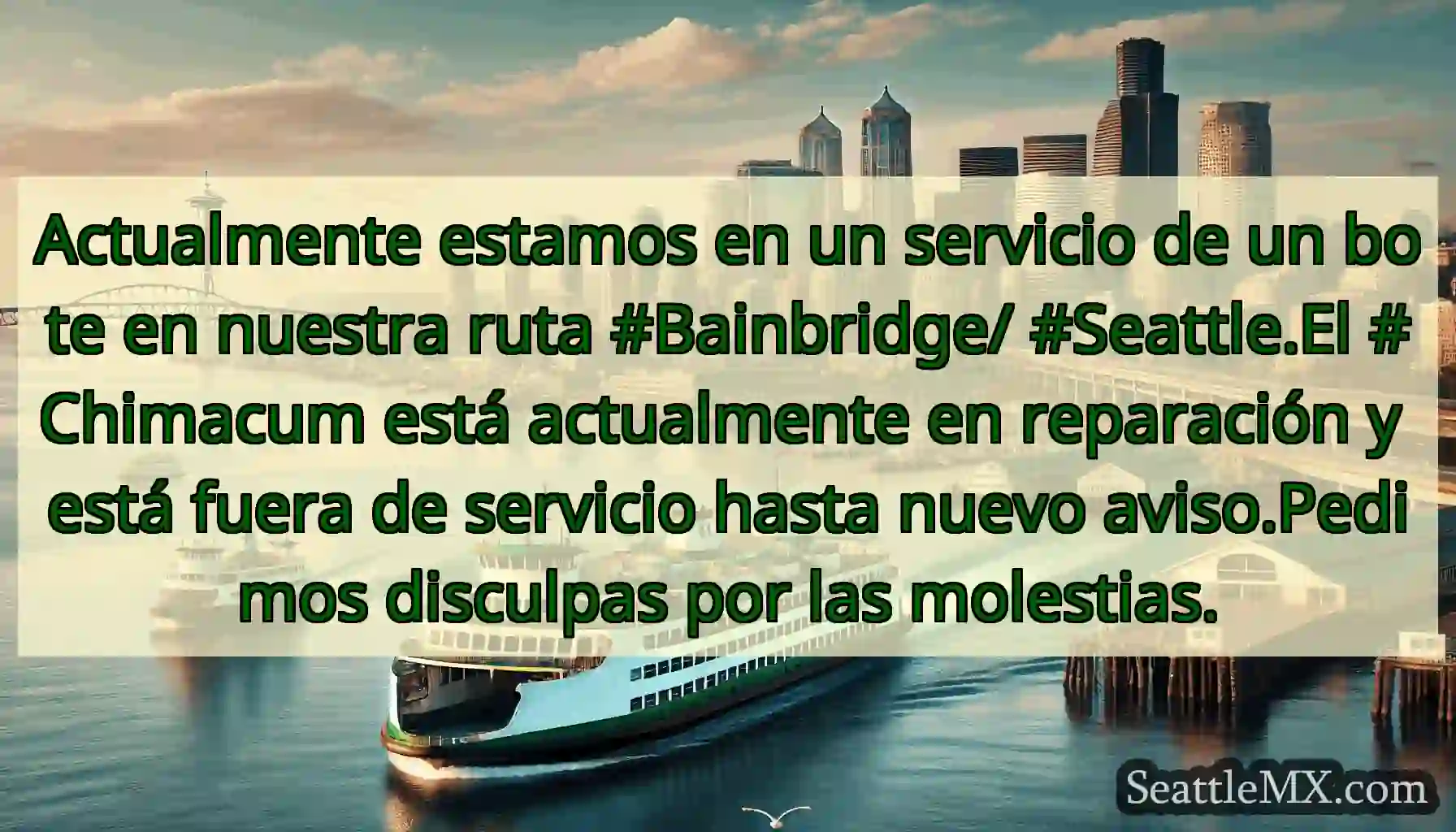 Actualmente estamos en un servicio de un bote en
