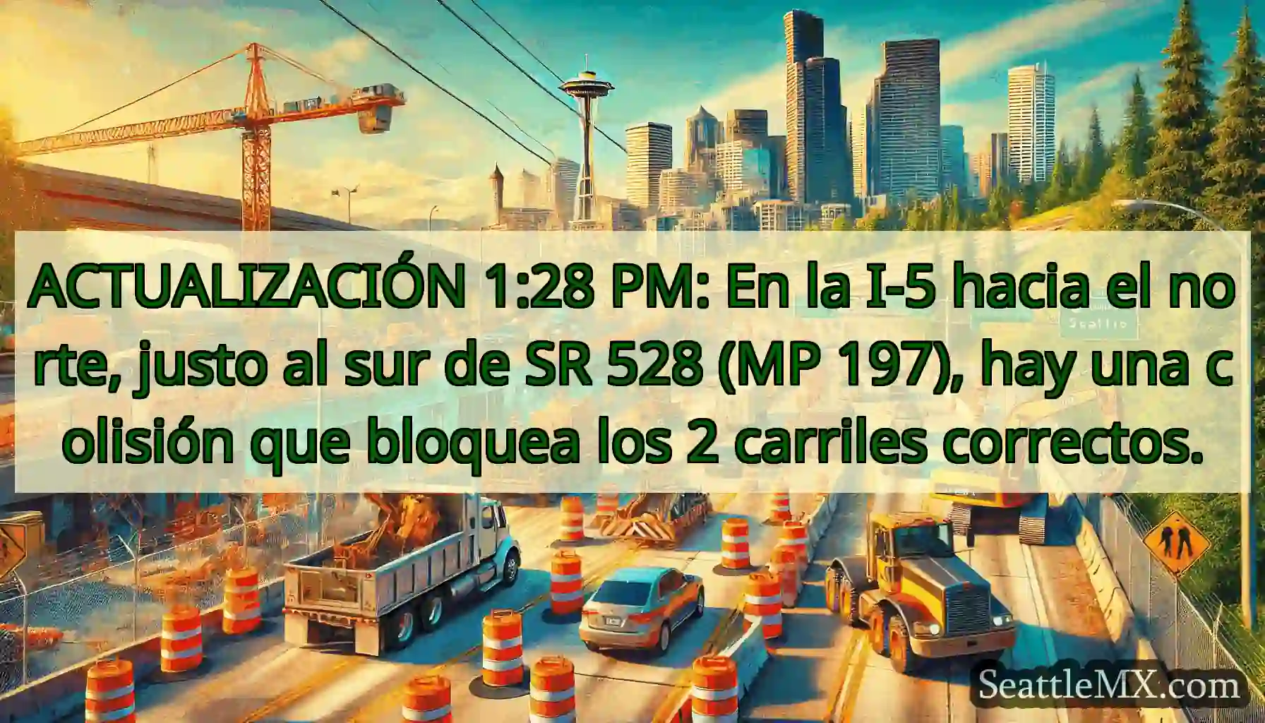 ACTUALIZACIÓN 1:28 PM: En la I-5 hacia el norte,