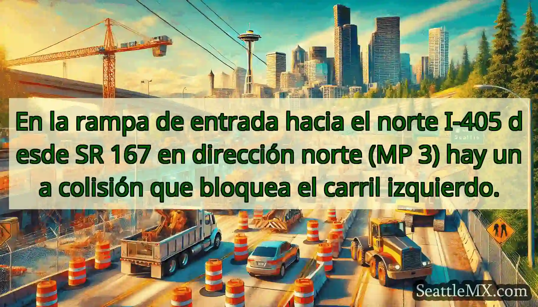 En la rampa de entrada hacia el norte I-405 desde