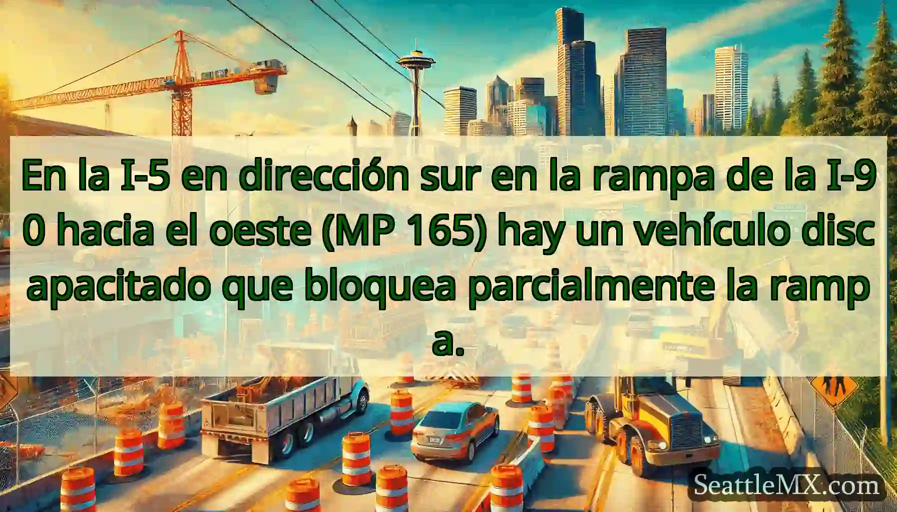 En la I-5 en dirección sur en la rampa de la I-90