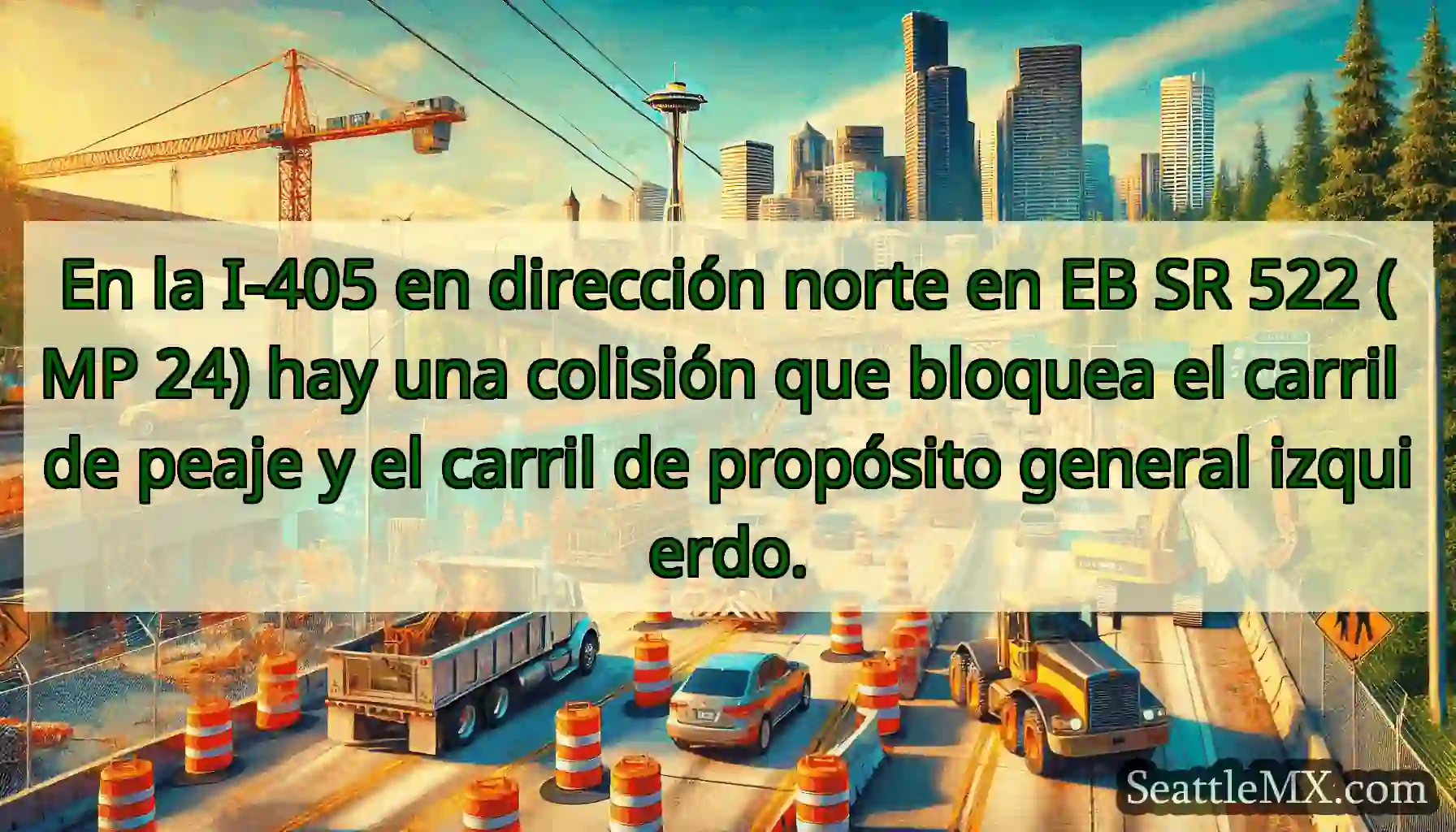 En la I-405 en dirección norte en EB SR 522 (MP