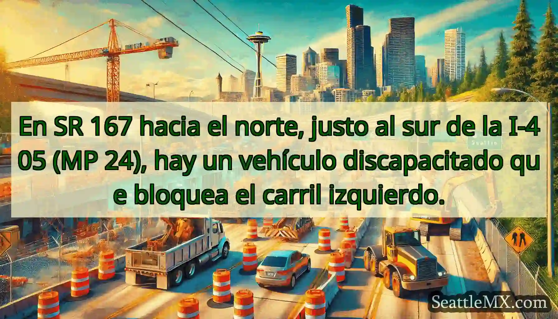 En SR 167 hacia el norte, justo al sur de la