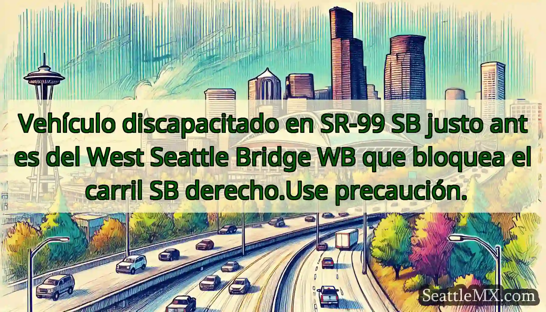 Vehículo discapacitado en SR-99 SB justo antes