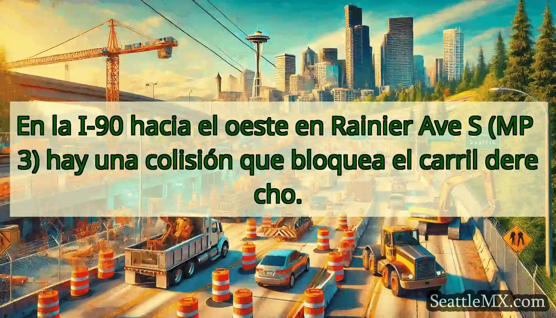 En la I-90 hacia el oeste en Rainier Ave S (MP 3)
