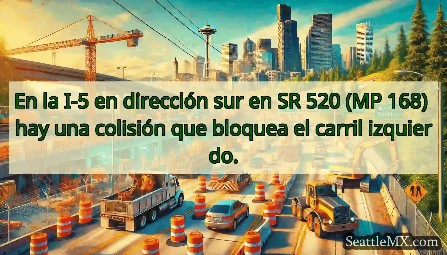 En la I-5 en dirección sur en SR 520 (MP 168) hay