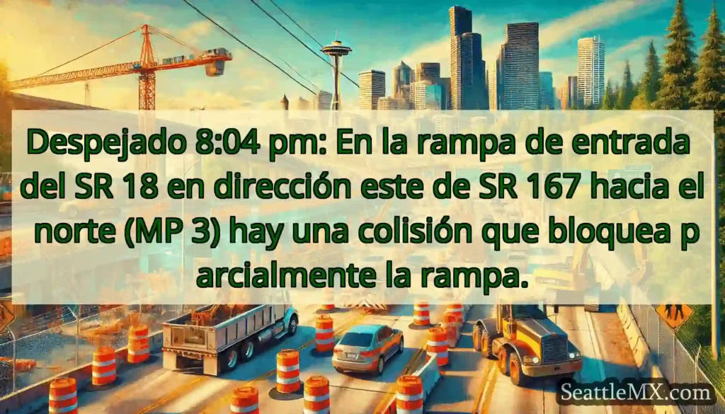 Despejado 8:04 pm: En la rampa de entrada del SR