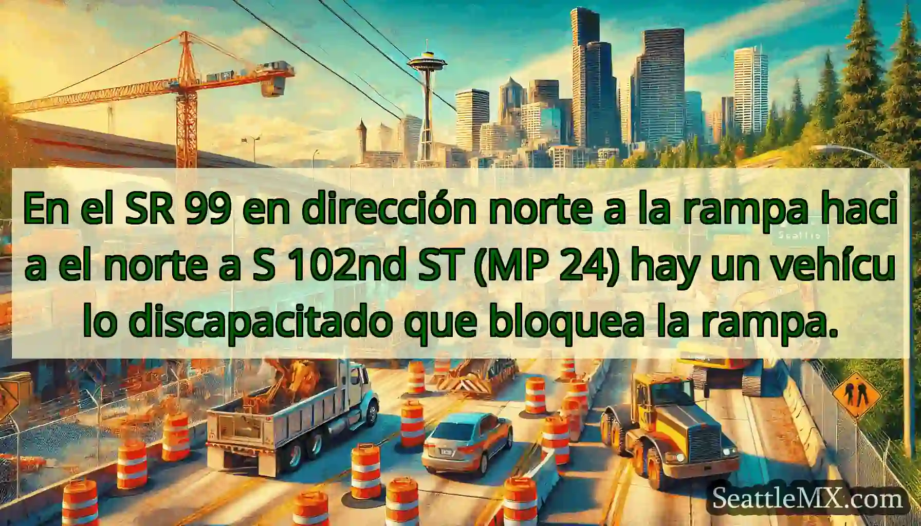 En el SR 99 en dirección norte a la rampa hacia