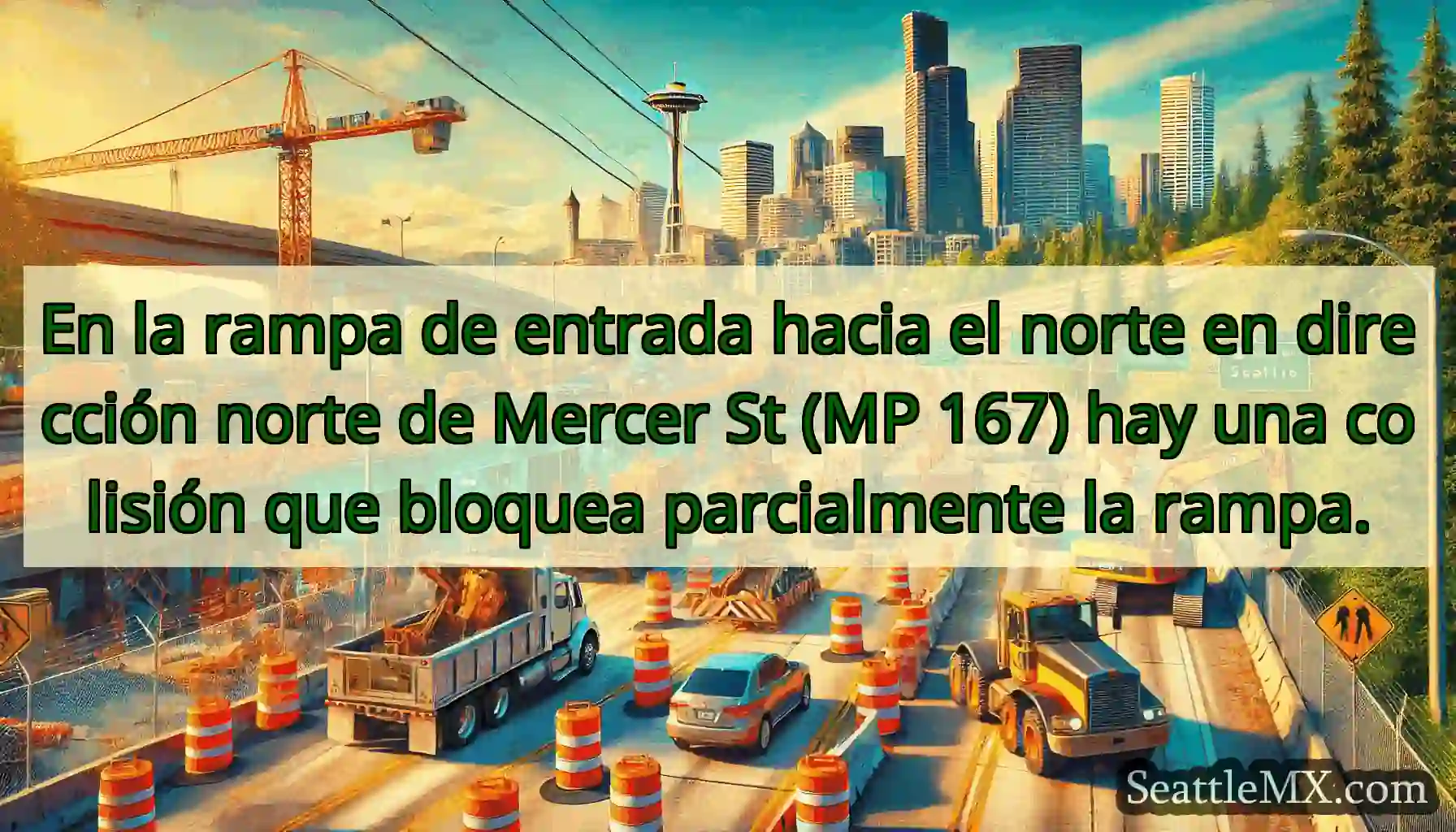 En la rampa de entrada hacia el norte en