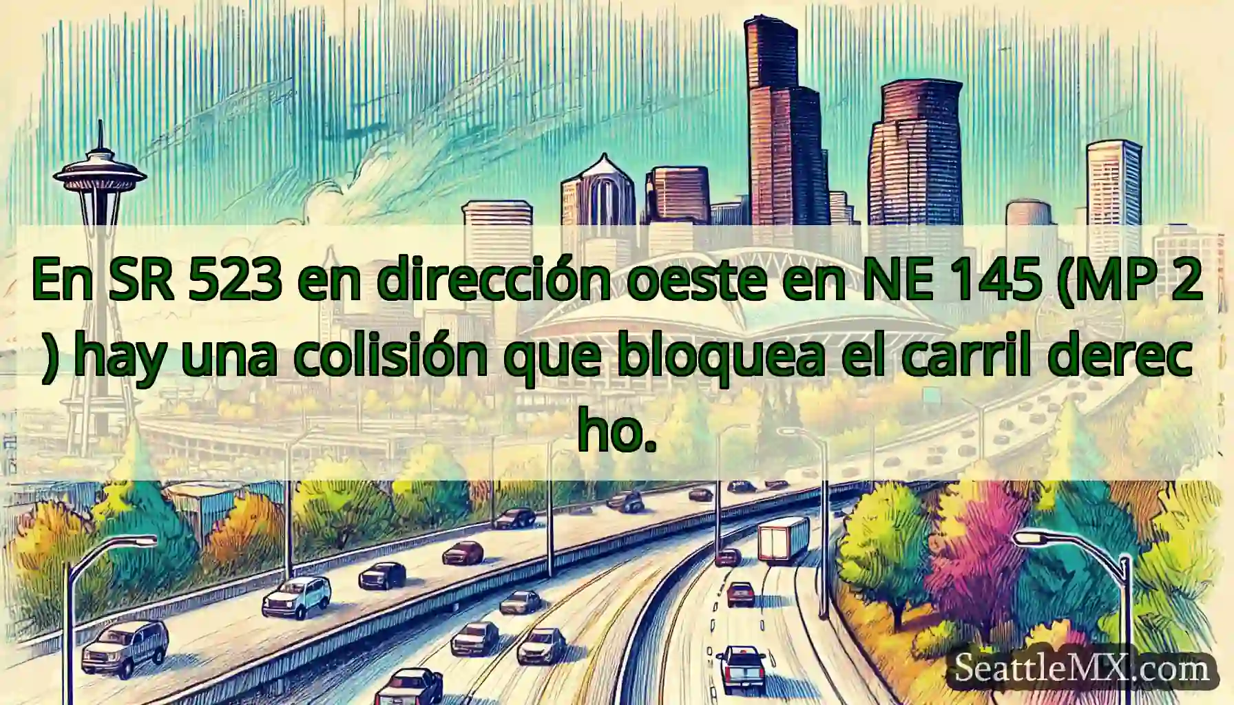 En SR 523 en dirección oeste en NE 145 (MP 2) hay