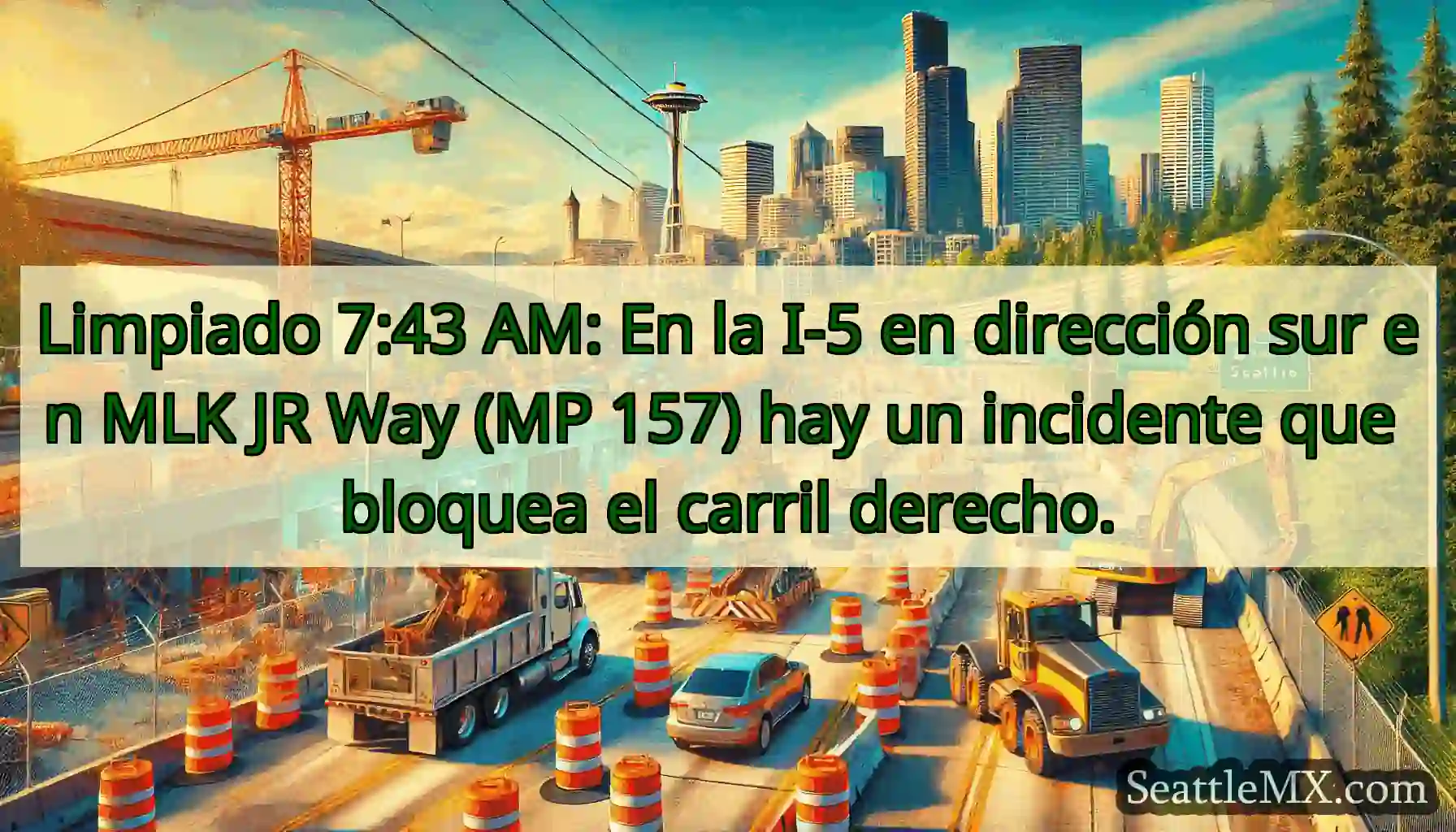 Limpiado 7:43 AM: En la I-5 en dirección sur en