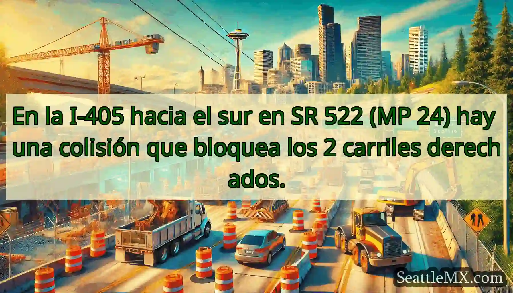 En la I-405 hacia el sur en SR 522 (MP 24) hay