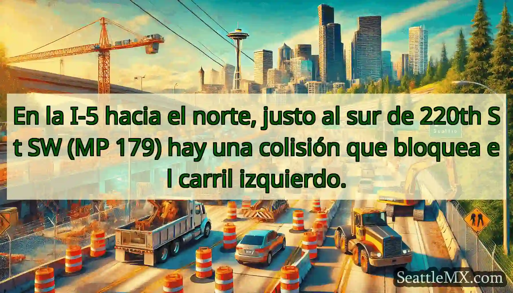 En la I-5 hacia el norte, justo al sur de 220th