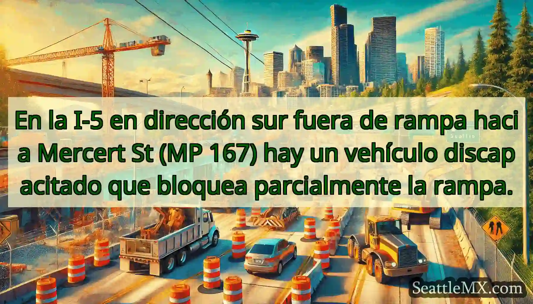 En la I-5 en dirección sur fuera de rampa hacia