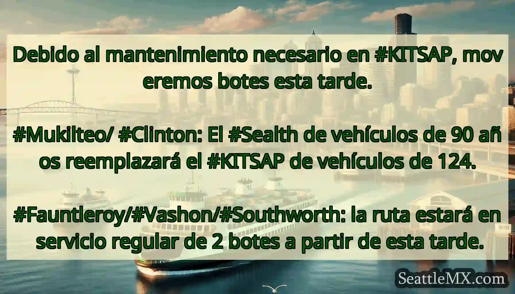 Debido al mantenimiento necesario en #KITSAP,