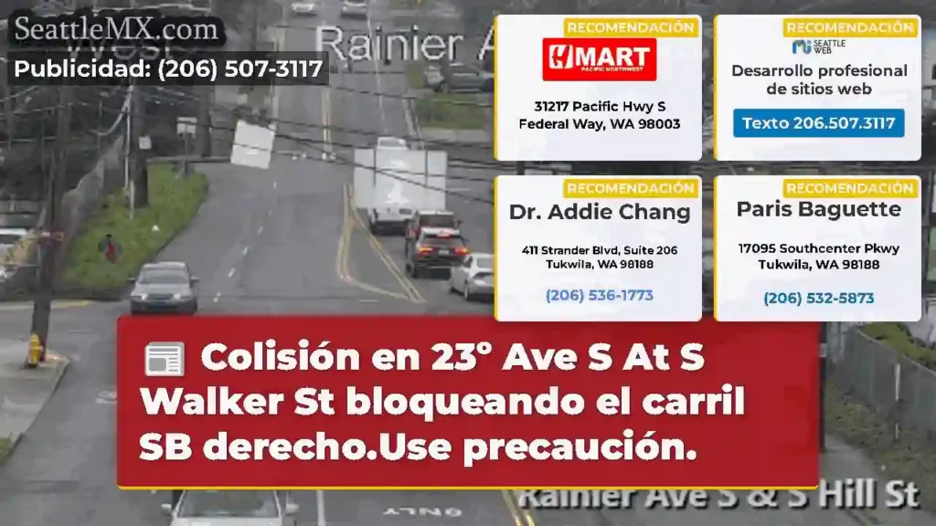 Colisión en 23º Ave S At S Walker St bloqueando