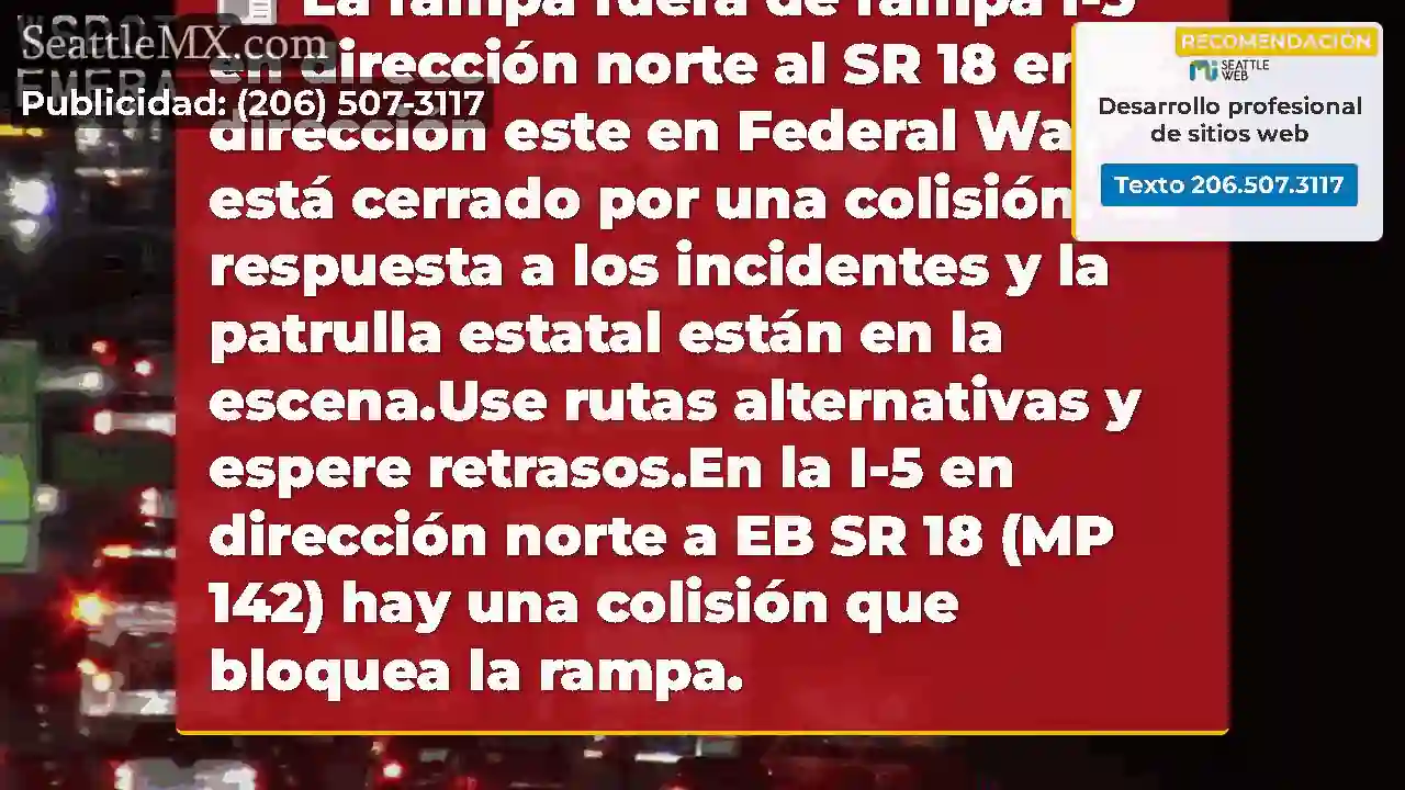 La rampa fuera de rampa I-5 en dirección norte al
