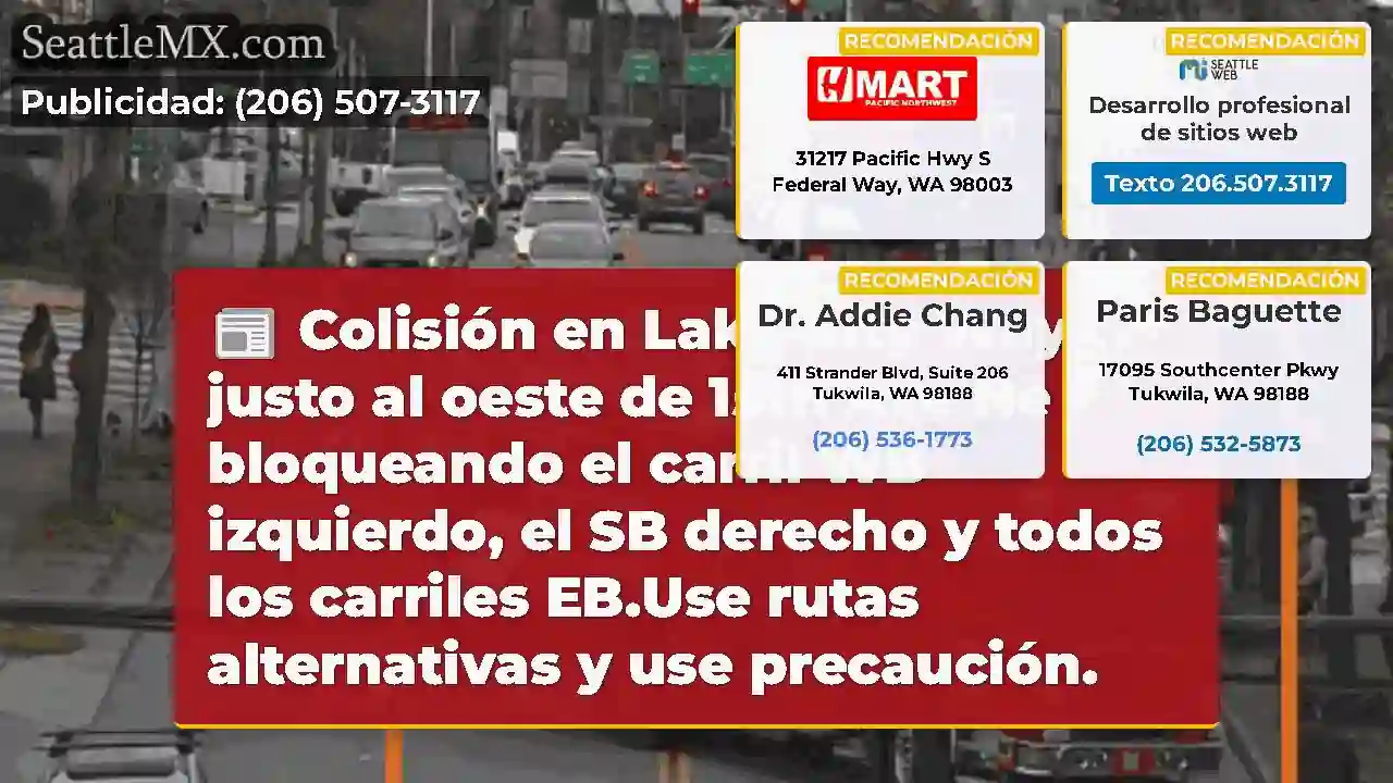 Colisión en Lake City Way justo al oeste de 15th