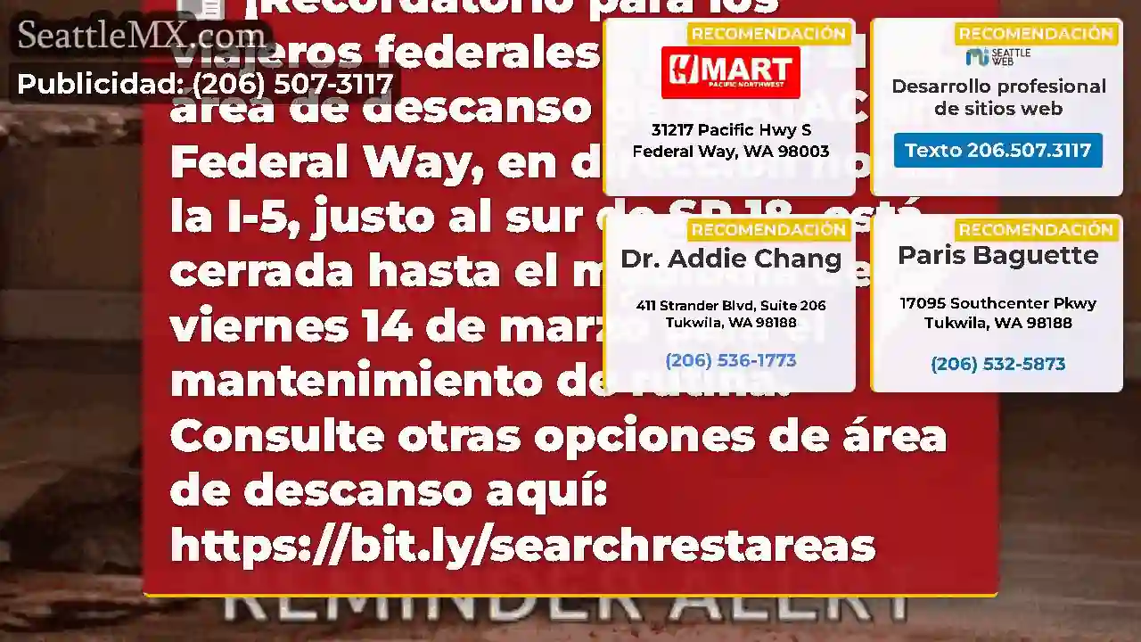 ¡Recordatorio para los viajeros federales de Way!