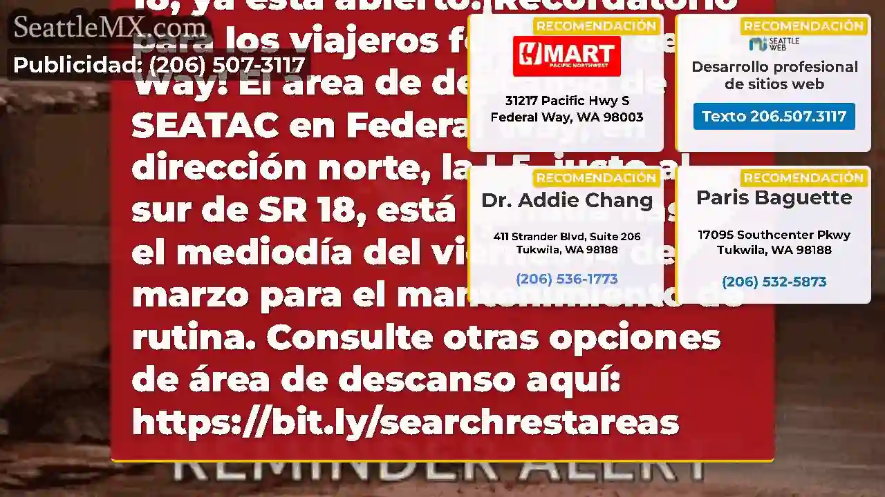Limpiado: el área de descanso de SEATAC en