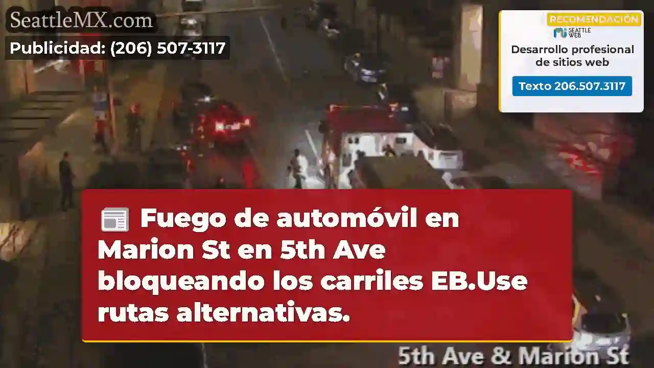 Fuego de automóvil en Marion St en 5th Ave