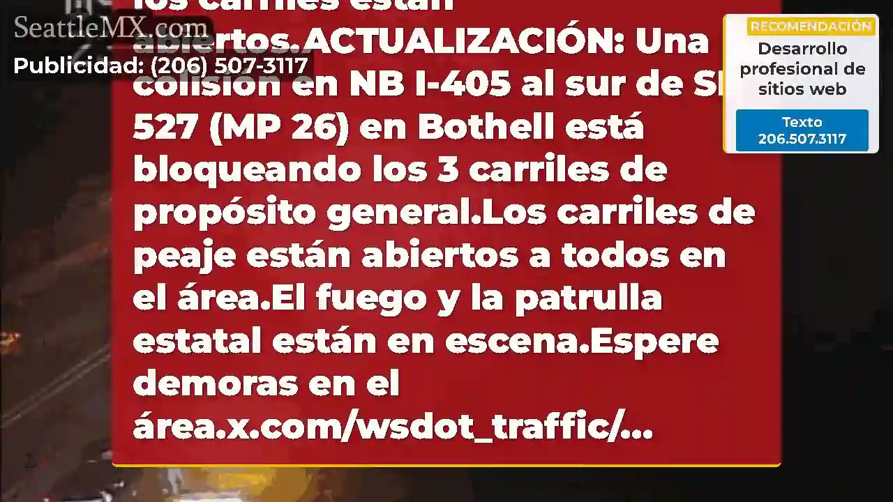 Limpiado: la colisión en NB I-405 justo al sur de