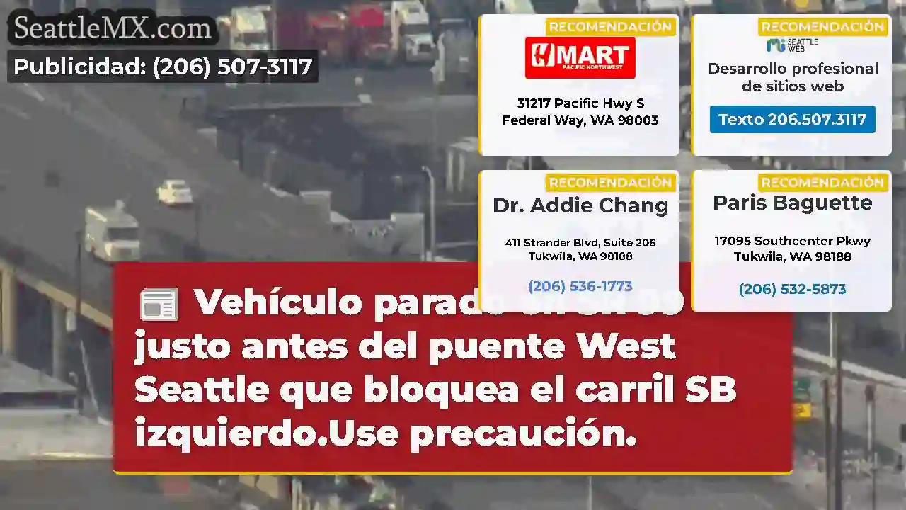 Vehículo parado en SR 99 justo antes del puente