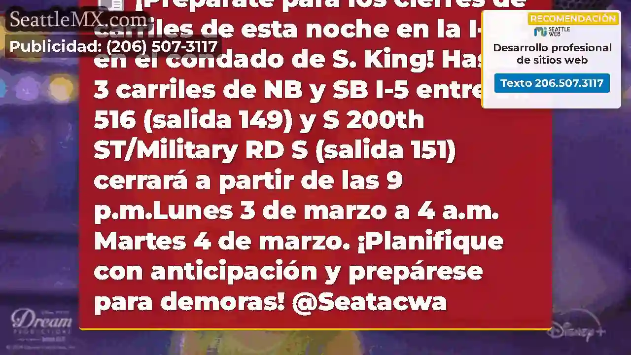 ¡Prepárate para los cierres de carriles de esta