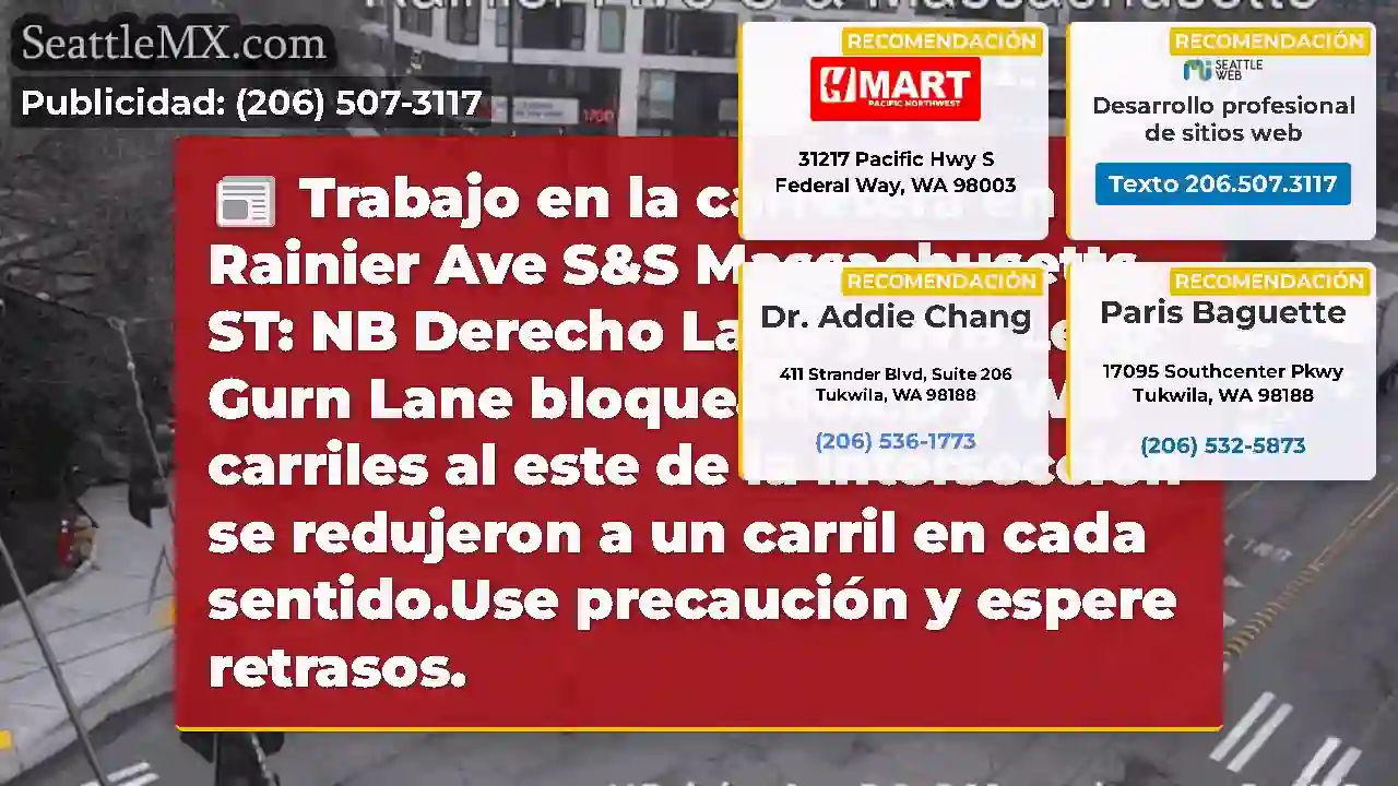 Trabajo en la carretera en Rainier Ave S&S