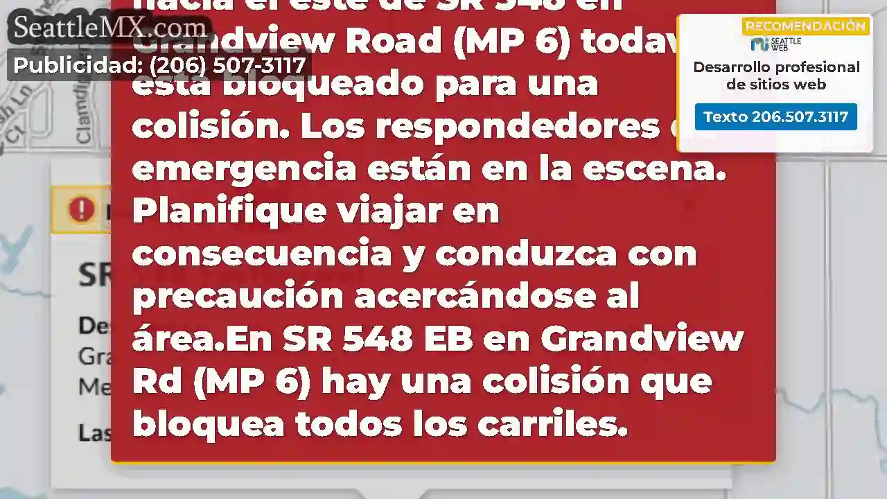 ACTUALIZACIÓN: El carril hacia el este de SR 548