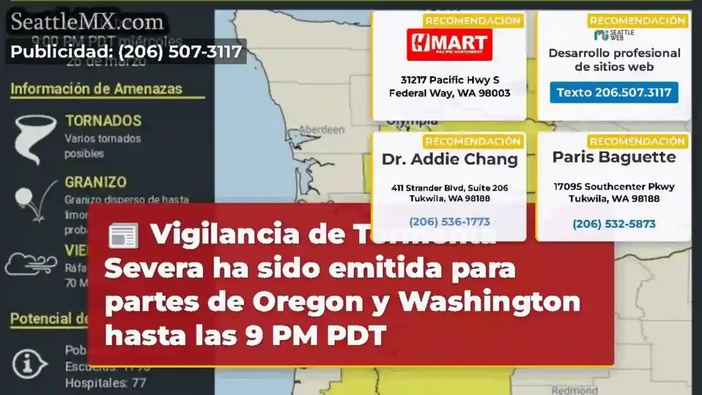 Vigilancia de Tormenta Severa ha sido emitida