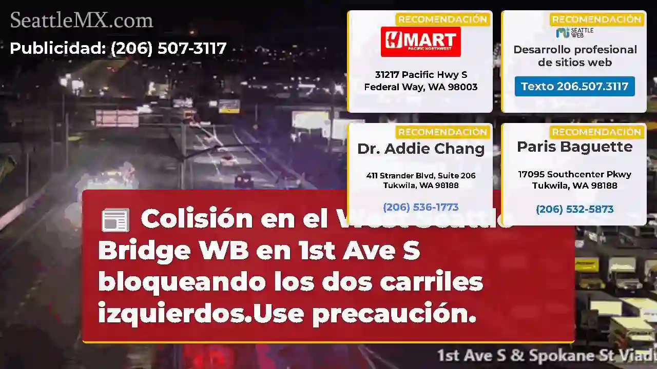 Colisión en el West Seattle Bridge WB en 1st Ave