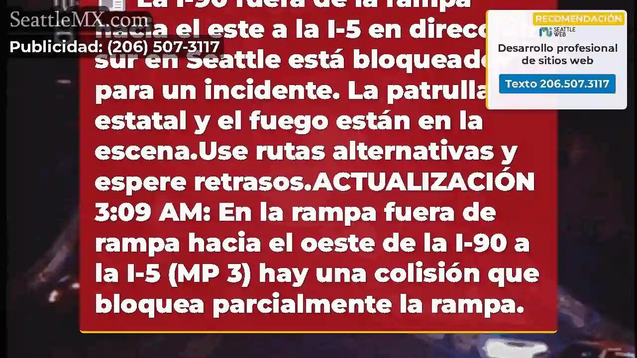 La I-90 fuera de la rampa hacia el este a la I-5