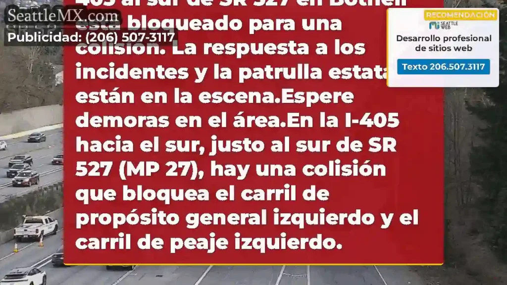 El carril de peaje en el sur I-405 al sur de SR