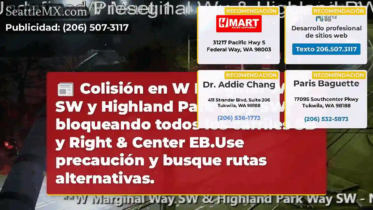 Colisión en W Marginal Way SW y Highland Park Way