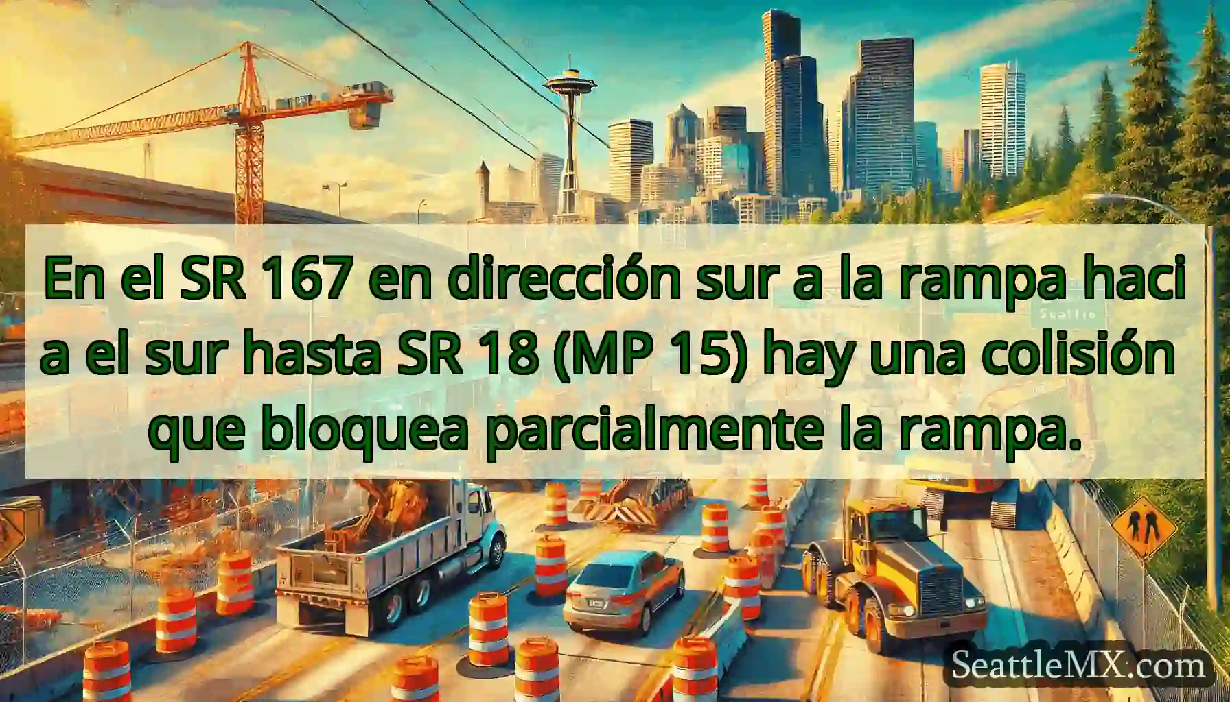 En el SR 167 en dirección sur a la rampa hacia el