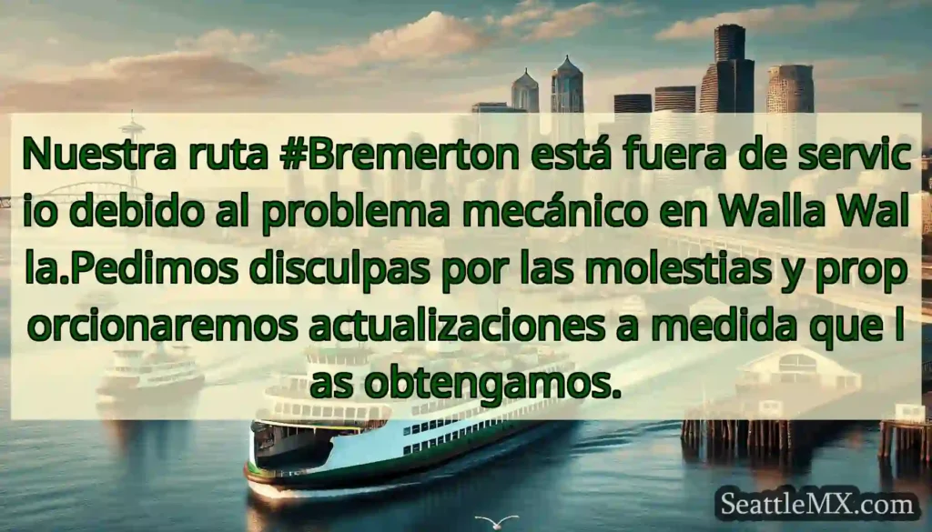 Nuestra ruta #Bremerton está fuera de servicio
