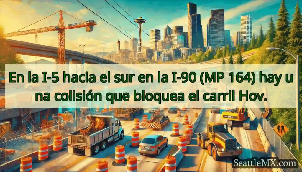 En la I-5 hacia el sur en la I-90 (MP 164) hay