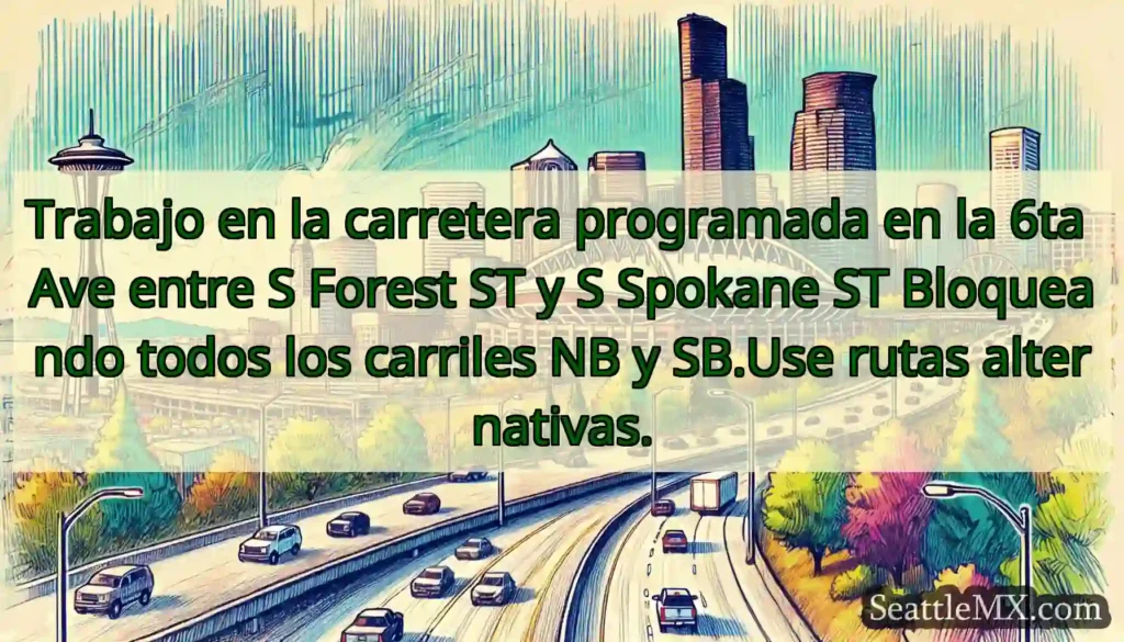 Trabajo en la carretera programada en la 6ta Ave