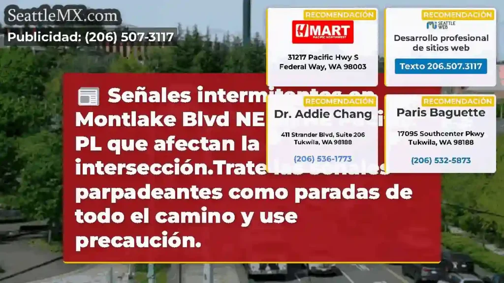 Señales intermitentes en Montlake Blvd NE en NE