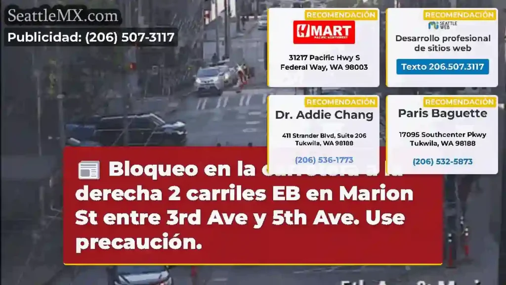 Bloqueo en la carretera a la derecha 2 carriles