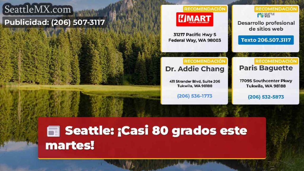 Seattle: ¡Casi 80 grados este martes!