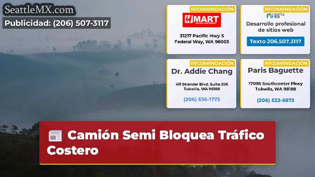 Camión Semi Bloquea Tráfico Costero